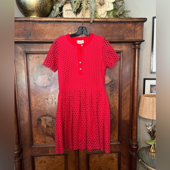 Sea New York- GUC Cotton and Wool Fit and Flare Dress. Size 4. - Picture 3 of 8
